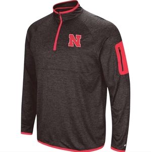 Nebraska Huskers Colosseum Black Red Amnesia 1/4-Zip Pullover Men's Medium NWT